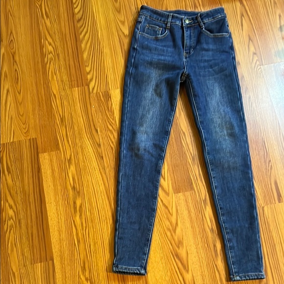 Source Unknown Denim - Padded Stretch Blue Women's Jeans Perfect For Cold Weather Size Xs But Can Fit M